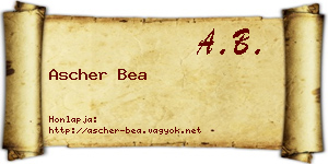 Ascher Bea névjegykártya